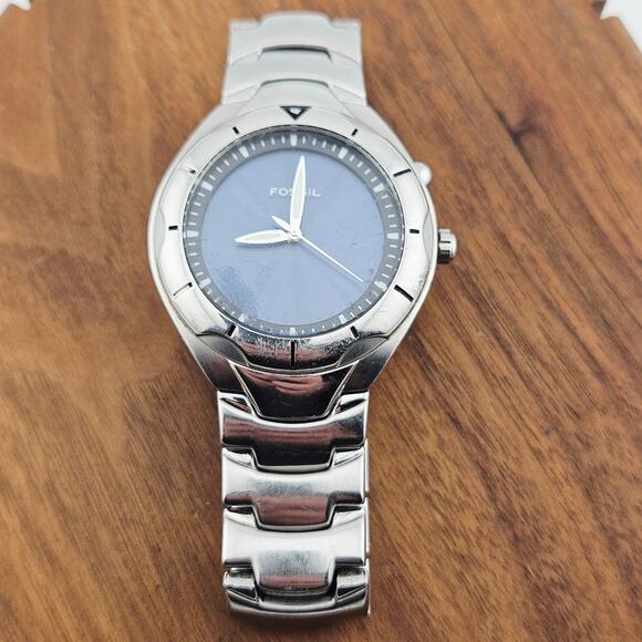 Fossil Big Tic Men's Silver Tone Blue Facce Watch - Picture 4 of 7